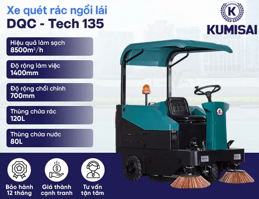 Xe quét rác ngồi lái DQC - Tech 135 - 2